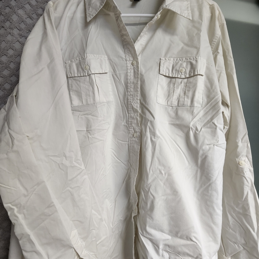 Old Navy Women's 2X Long Sleeve Button Down Dress Shirt